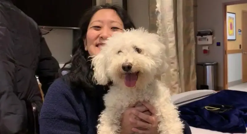 Image Of Judy Cage And Her Dog.