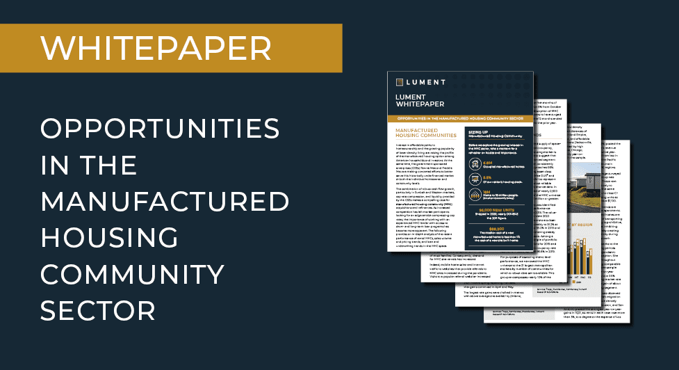 Opportunities In The Manufactured Housing Community Sector